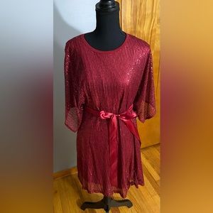 Noyiva red sequined party dress